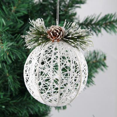 China China Handmade Wholesale Dongguan Steel Wire Ball White Christmas Tree Decoration Ornament for sale