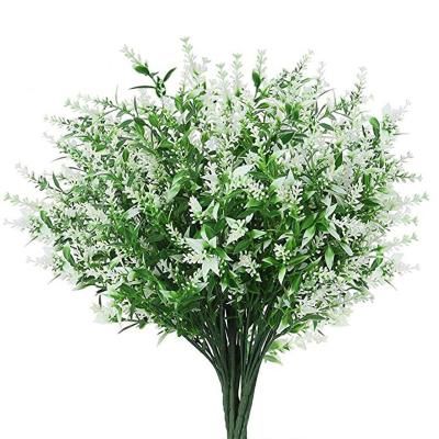 China Outdoor Plastic Artificial Flower Plants For Planter Bouquet Home Hanging Lavender Artificial Flowers For Wedding Decor for sale