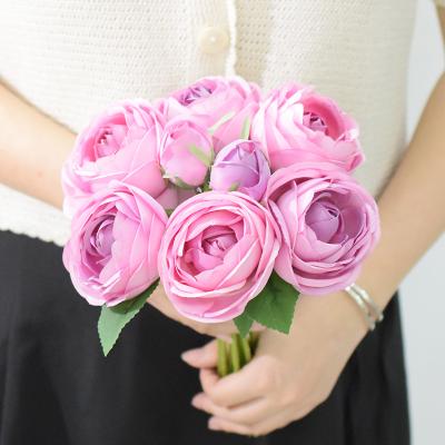 China Silk+plastic Rose simulation flower wedding decoration rose flower bride holding simulation flower for sale