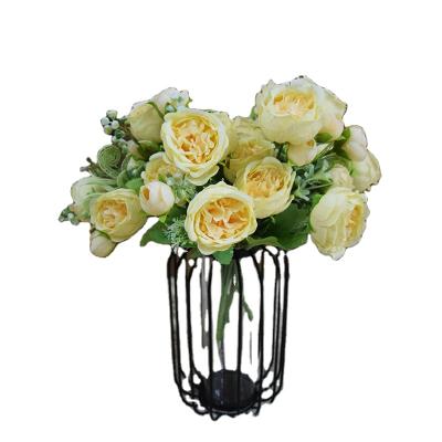 China Artificial flower plastic wedding bouquet bridal simulation mounted bouquet home decoration flower for sale