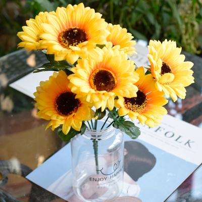 China Nordic factory wholesale handmade simulation flower sunflower wedding artificial flowers for decoration for sale