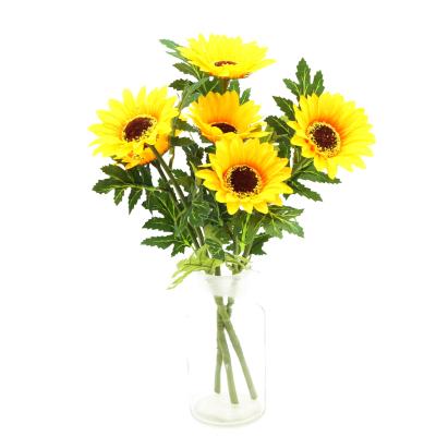 China Home Party Silk Single Branch Sunflower Decorative Simulated Artificial Flower Nordic Wedding for sale