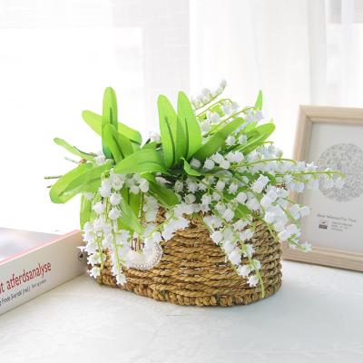 China Silk+plastic simulation artificial flowers nordic wedding bouquets smell plastic simulation lily of the valley flowers for sale