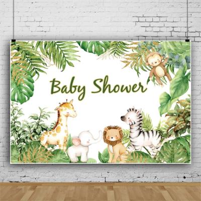 China Wild Animal Party Decoration Forest Photography Background Baby Shower Nice Woodland Party Party Decorations One for sale