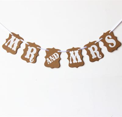 China Mr. And Mrs. Nice party decorations. Wedding Bunting Photo Props Retro Banner Party Decoration Wrapping Paper Flag Party Decoration Supplies for sale