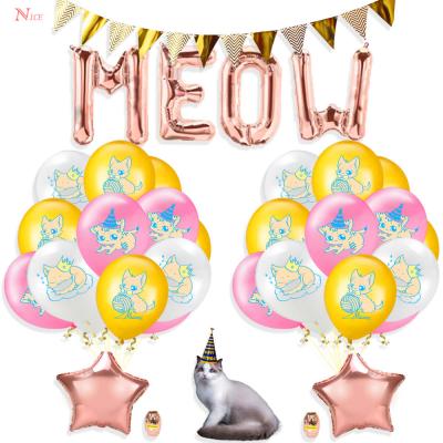 China Nice Party Balloons Decor 12 Inch Paw Cartoon Cats Party Decorations Latex Balloons Supplies Pets Birthday Party Supplies for sale