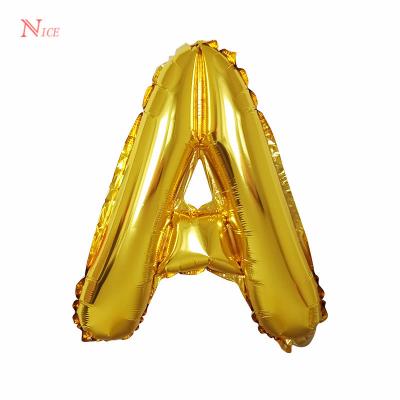 China Interesting Party Decorations Alphabet Letter Foil Balloons 16inch A-Z Gold Foil Balloon for Birthday Kids Event Party Decoration for sale