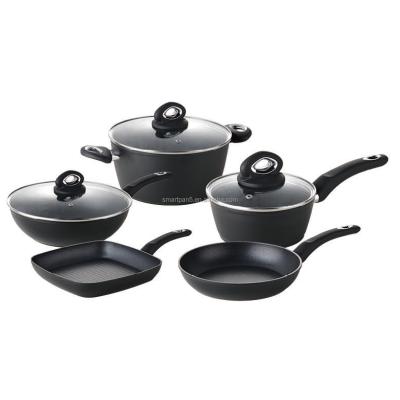 China Sustainable Cookware Set 2021 Hot Sale With Non Stick Stove Set And Ceramic Soup Pot With Cooking Pots for sale