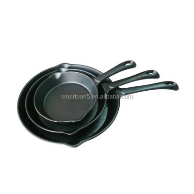 China General use for gas cast iron and induction cooker fry pan set for kitchen home and cooking grill beef, fish, vegetables for sale