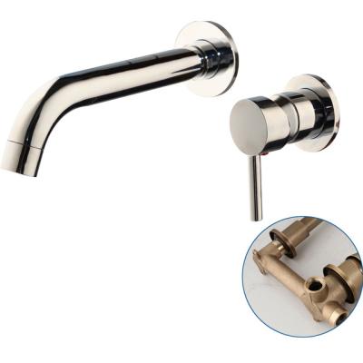 China Metered Sink Faucets Sale Neck Basin Faucet Bathroom Lavatory Sink Faucets Along Hot Single Handle Wall Mounted Zinc Peeled for sale