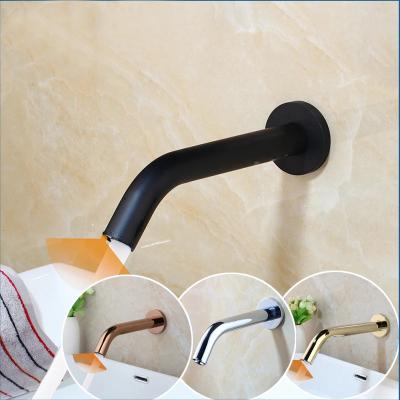 China Chrome Touch Sensor Mixer Bathroom Faucets Bathroom Faucets Gold Sense Taps Wall Mount Sensor Black Automatic Hands Free Tap Bathroom Sink Faucet for sale