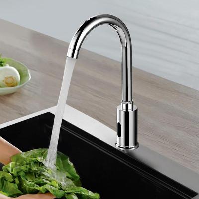 China Touchless Infrared Automatic Touch Faucet Sink Basin Sense Faucets Deck Mount Sensor Free Kitchen Faucet for sale