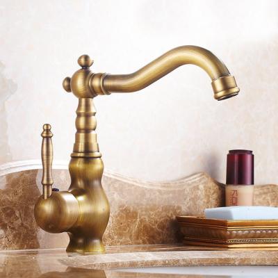 China Single Taps Deck Mounted Antique Brass Electric Cold Water Tap Sink Basin Faucet Bathroom Kitchen Faucets for sale