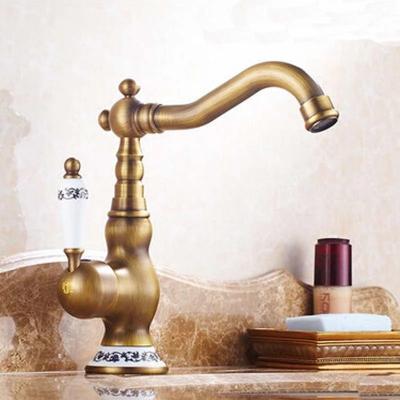 China Sense Faucets Kitchen Sink Faucet Swivel Finish Brass Deck Mounted Faucet Mixer Taps Antique Finish Grifos Sink Basin for sale