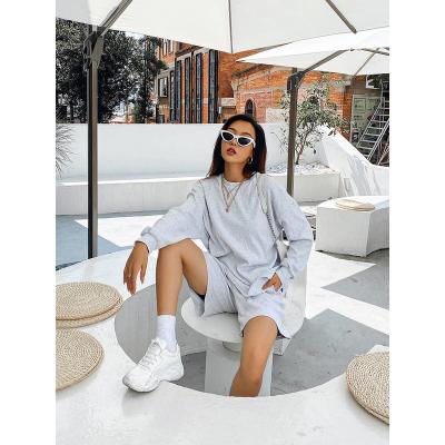 China Custom QUICK DRY spring sweatshirts for women high quality womens 2 piece jogger set and short pants for sale