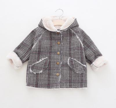 China Sustainable Swallow Hoop Pattern Fleece Lining Baby Winter Coat for sale