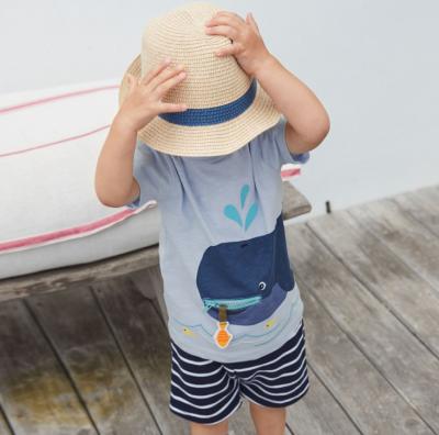 China Casual American Style Dolphin Printed 2pcs Toddler Boys Dressing Set for sale