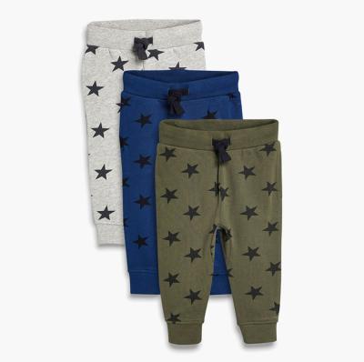 China Breathable Star Pattern Printed Inner Fleece Cotton Pants For Toddler Boy for sale