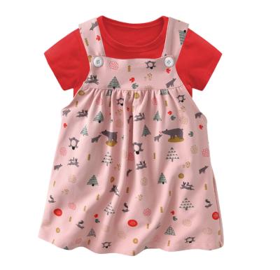 China Cute anti-shrink pattern printed cotton fabric babies bodysuits with matching t-shirt for sale