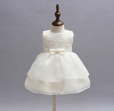 China Graceful Pure White Breathable Baptism Dress Baby Girls Dress Kids Girls Wedding Dress for sale