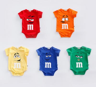 China Short Sleeve Mm Bean Look 5 Colors Short Sleeve Newborn Baby Summer Romper for sale