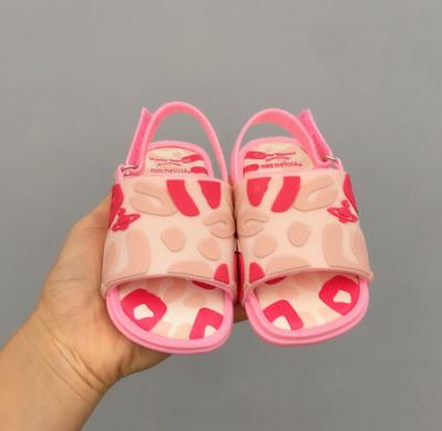 China Fashion Flat Kids Mini Leopard Design PVC Sandals for sale