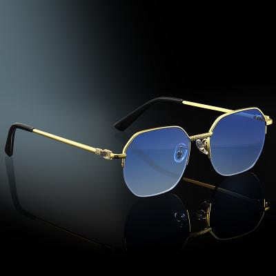 China 2022 Fashion Sun Glasses HBK Vintage Hexagon Sunglasses Designer Luxury Custom Self-Rim Sun Glasses Oculos for sale