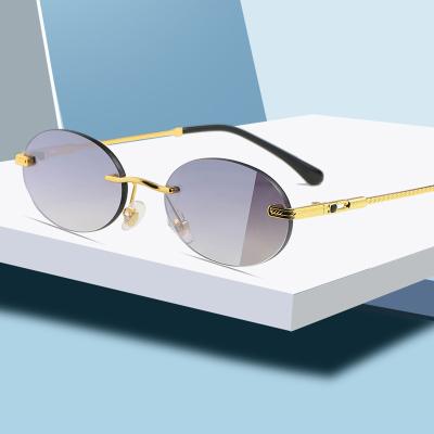 China Fashion HBK Sunglasses Women River Fashion Sun Glasses 2021 Men Women Sun Shades Around 2021 Small Rimless Sunglasses for sale