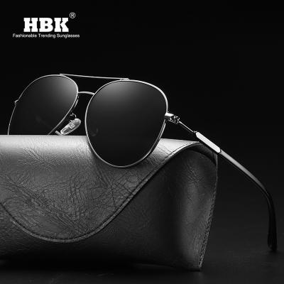 China Wholesale Unisex Fashion Sunglasses HBK 2019 Retro Fashion Vintage Polarized Custom Pilot Metal Sunglasses PM0182 Brand for sale