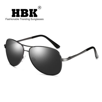 China Custom Design Mens Sunglasses HBK Fashion Logo Polarized Pilot Driving Sunglasses PM0163 for sale