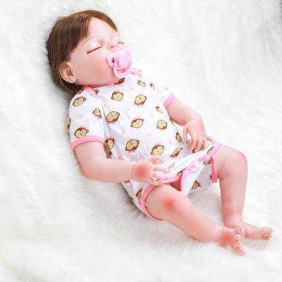 China High Simulation Hot Sale Weighted Lovely Lifelike Reborn Baby Dolls Soft Silicone Girl Toy for 3 4 5 6 Year Old Kids That Look Real for sale