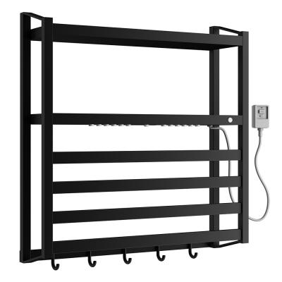 China Towel Heater 4 Bar Towel Rack Wall Mounted Electric Heated Towel Warmer Plug-in Electric Towel Heater with Timer for sale