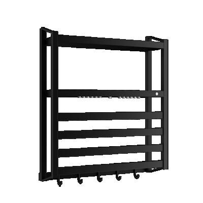 China 2021 Hot Selling Plug-in Heater Matt Black Wall Mounted Towel Warmer With Shelf for sale