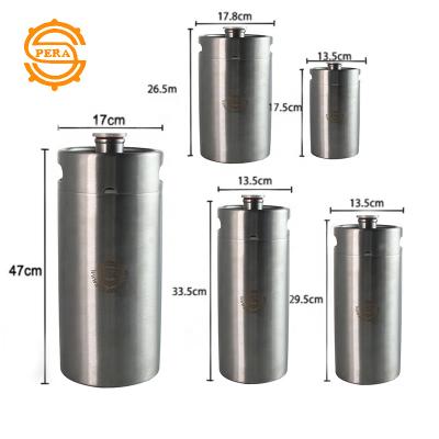 China 2L/3.6L/4L/5L Mini Beer Keg Dispenser Body Stainless Steel Western Logo With Tap Draft Beer/Coffee/Juice Shaker Easy Accessories for sale