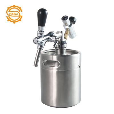 China 2L/3.6L/4L/5L Mini Beer Keg Dispenser Body Stainless Steel Western Logo With Tap Draft Beer/Coffee/Juice Shaker Easy Accessories for sale