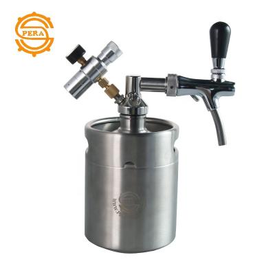 China 2L/3.6L/4L/5L Mini Beer Keg Dispenser Body Stainless Steel Western Logo With Tap Draft Beer/Coffee/Juice Shaker Easy Accessories for sale