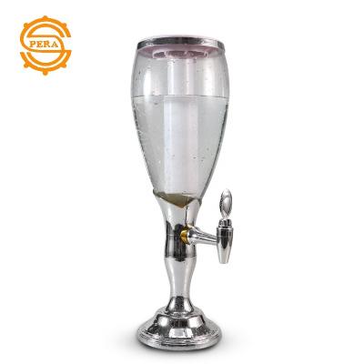 China Beer Party Beer Tower Dispenser 3L Draft Beer Cold Tower Beverage Dispenser with LED Lights for sale