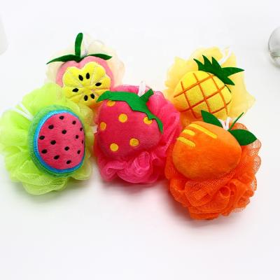 China EXFOLIATE Customized Bathing Accessories Fruit Bath Sponge Soft Body Kids Shaped Loofah Bath Cleaning Sponge for sale