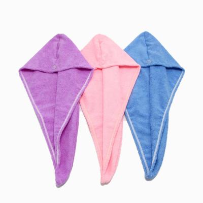 China Super Absorbent Drying Hair Towel Women Polyester Microfiber Long Shower Hat Waffle Turban Skin-Friendly Hair Towel for sale