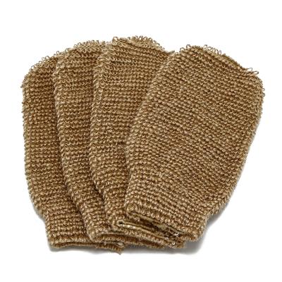 China EXFOLIATING Burlap Bath Gloves Premium Dead Skin Bath Scrub Glove Exfoliating Gloves Towel Cloth Bath Glove for sale