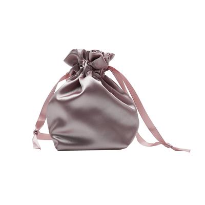 China Simple Eco-friendly Satin Package Mouth Drawstring Storage Bag Cosmetics Jewelry Storage Bag Can Custom Logo for sale