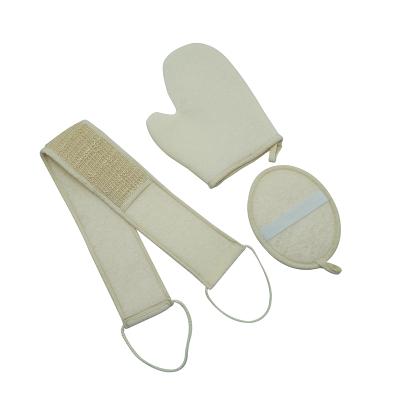 China EXFOLIATE Natural Bamboo Sisal Bath Exfoliating Back Strap Gift Set for sale