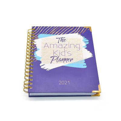 China paper & 2021 Cardboard Jame Printing Note Book Custom Logo Color Cover Diary Journal Daily Planner for sale