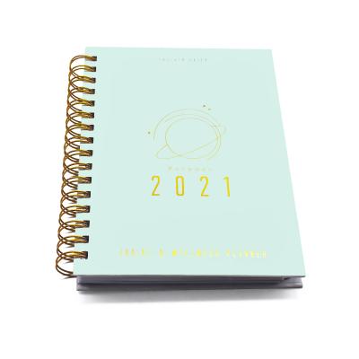 China 2021 Jame Book Printing Custom Planner Spiral Notebook Diary Set Customize Yo Color Cover Notebook for sale