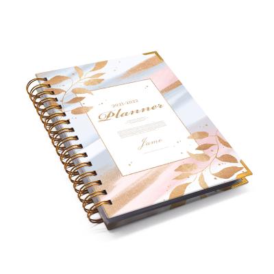 China Jame Spiral Book Printing Customized Organizer Catalog Planner Notebook Journal Pink Women Diaries For Gift for sale