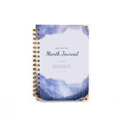 China Custom Gift Book Printing Diary Binding Organizer Agenda Planner Metallic Day Corner to Protect Notebook Diary for sale