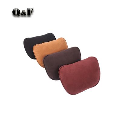 China Brief & Best price memory foam car neck rest pillow car headrest pillow suede fabric neck support pillow single color for sale