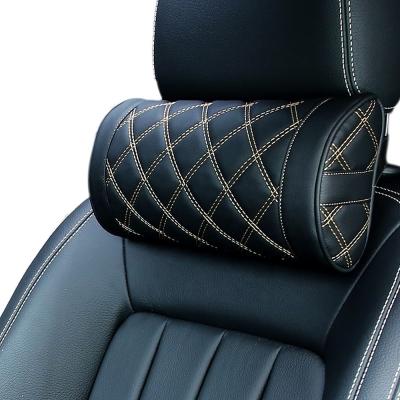 China Luxury Universal Adjustable Neck Pillow Car PU Leather Cover Can Be Filled With Silk Cotton Core Or Memory Cotton for sale