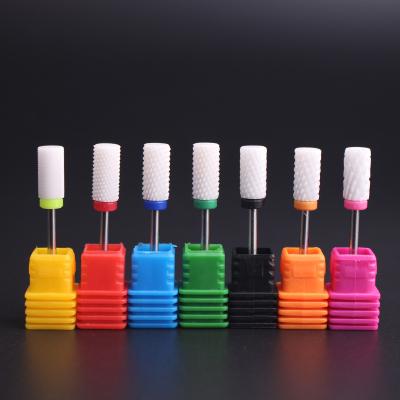 China Ceramic Large Barrel Nail Drill Bit Manicure Pedicure Care File White Burrs for sale