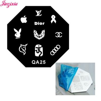 China QA Series Nail Stamp Dish Eight-place Manicure Nail Art Stamping Plates Fashionable Gang Stainless Steel Convenient Dish for sale